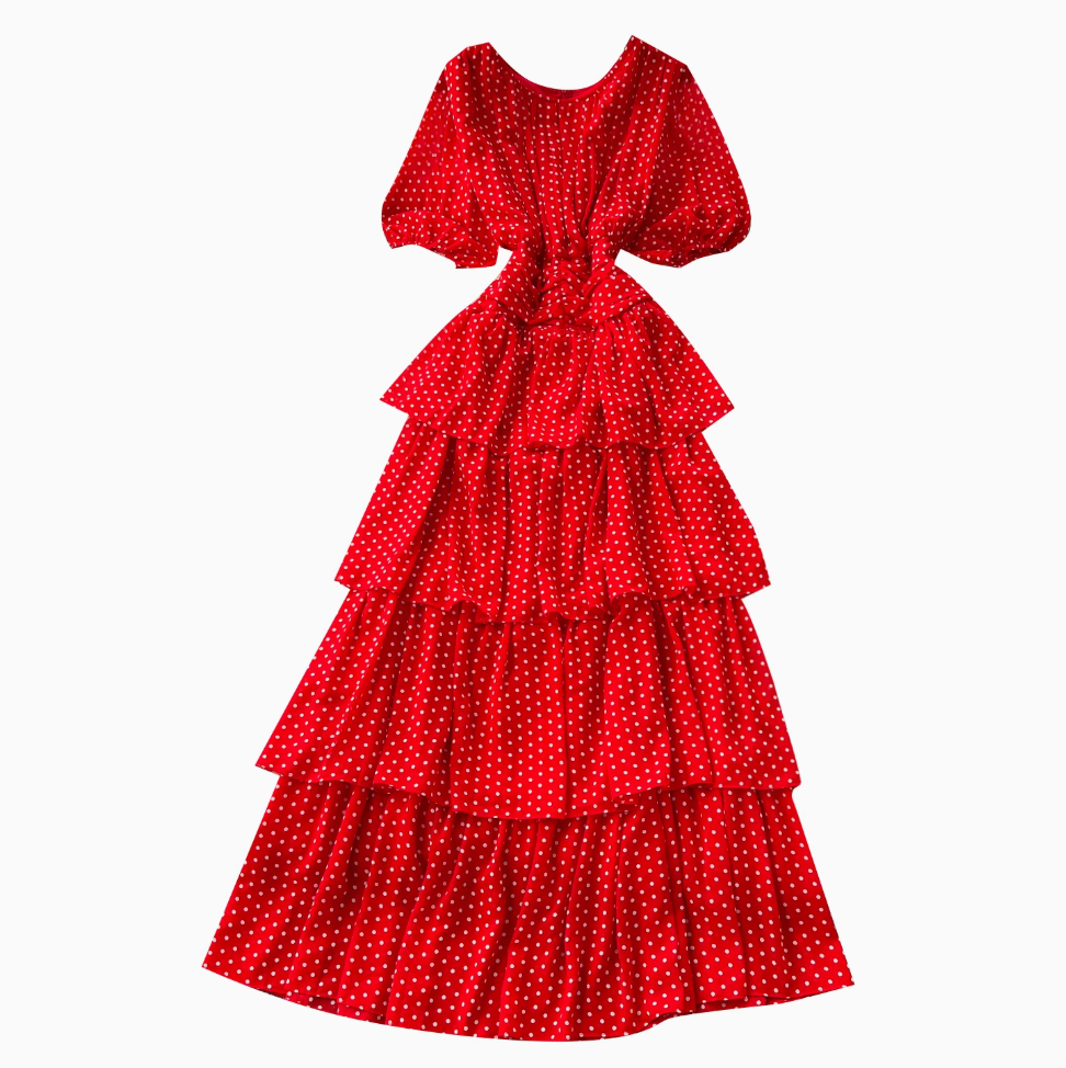 Premium Polka Dot Layered Cake Dress