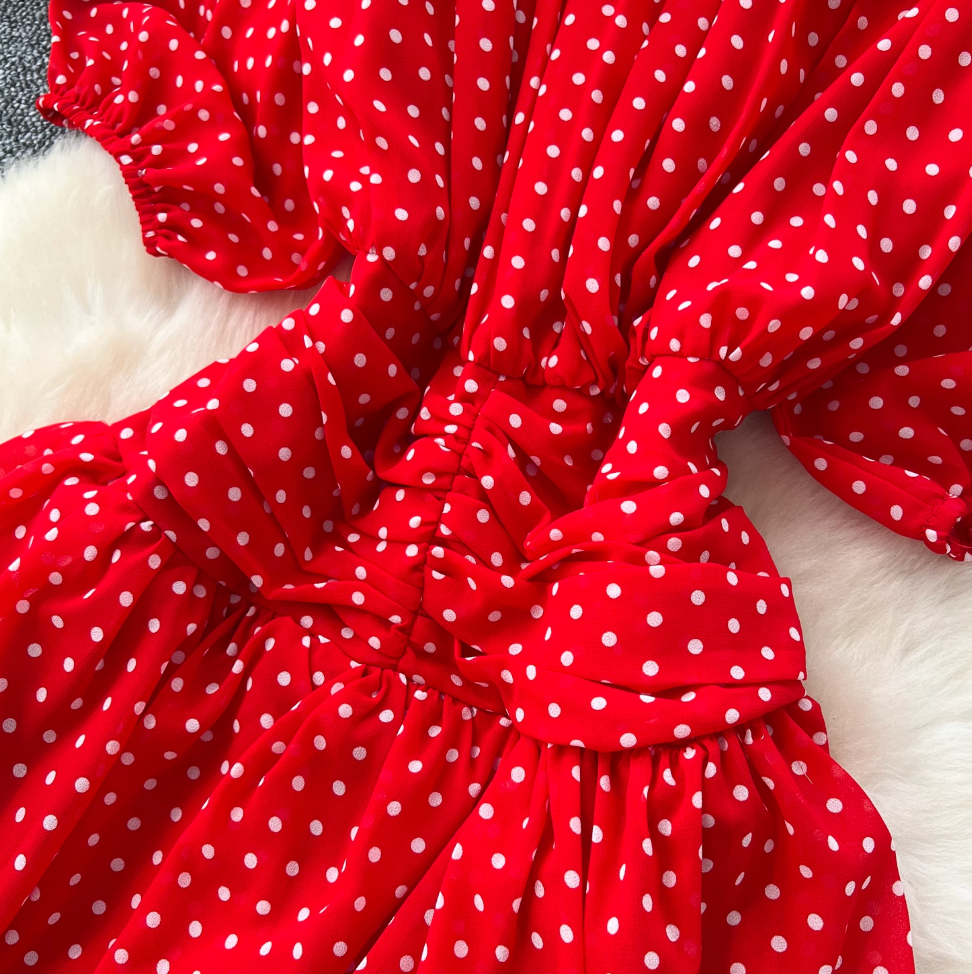 Premium Polka Dot Layered Cake Dress