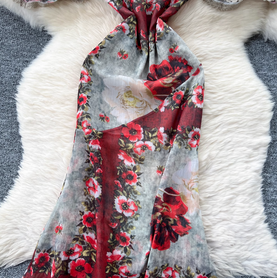 Off-shoulder Floral Printed Bustier Dress