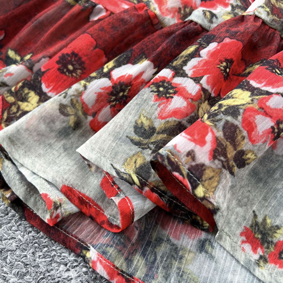 Off-shoulder Floral Printed Bustier Dress