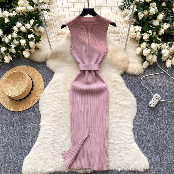 High-end Sleeveless Slim Knitted Dress