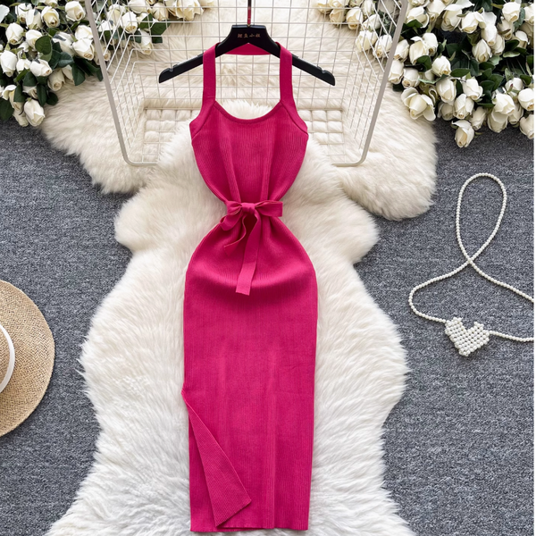 Sexy Backless Knitted Halter Dress