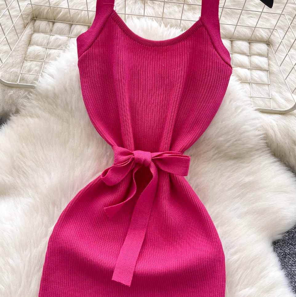 Sexy Backless Knitted Halter Dress
