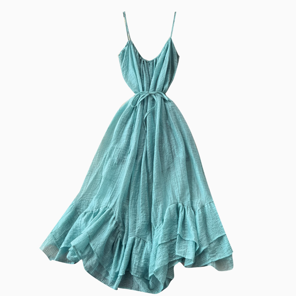 Irregular Design Ruffled Slip Dress
