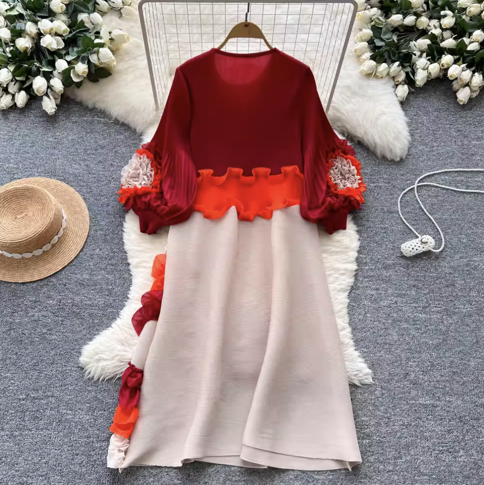 Niche Design Beaded Ruffled Dress