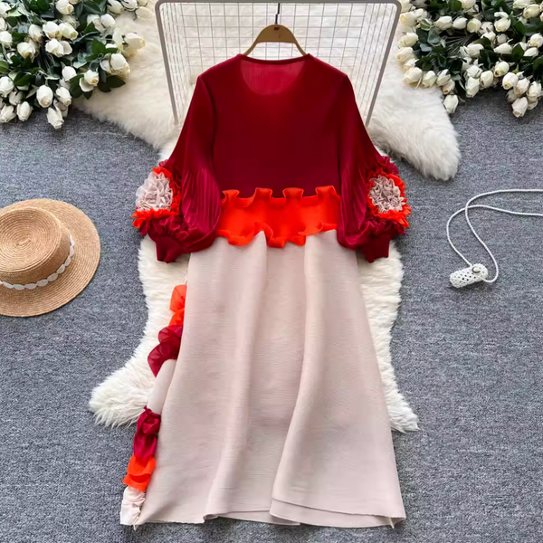 Niche Design Beaded Ruffled Dress