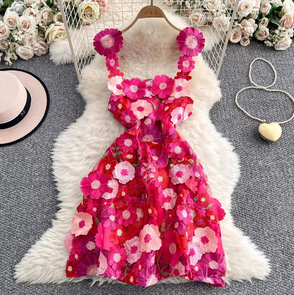 Sweetie 3D Colorful Flower Dress