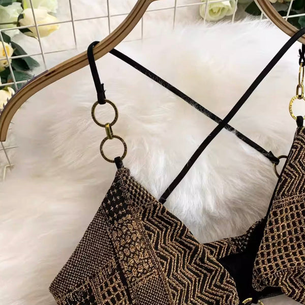 Irregular Design Hollowed Chain-connect Dress