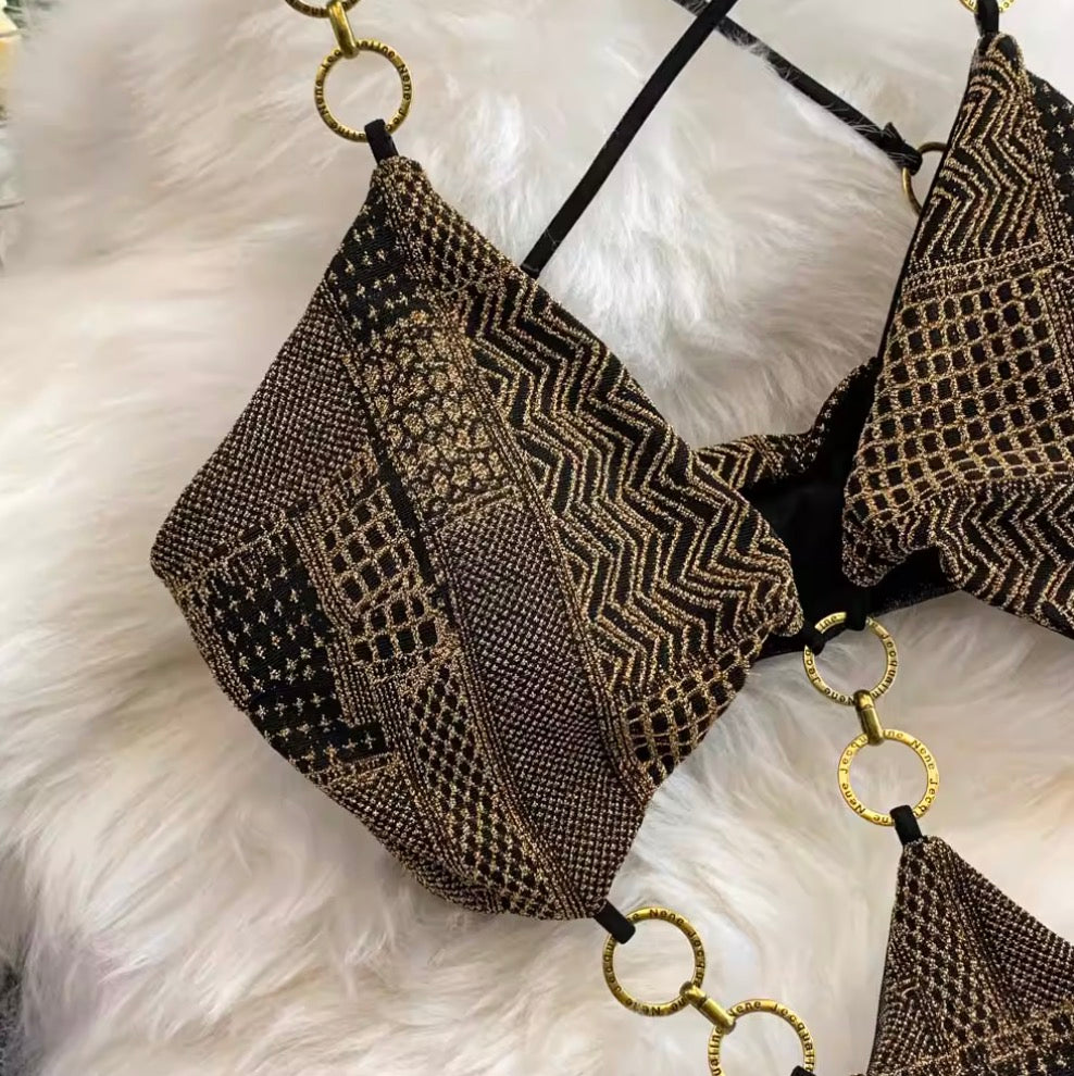 Irregular Design Hollowed Chain-connect Dress