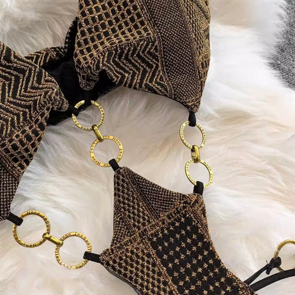 Irregular Design Hollowed Chain-connect Dress