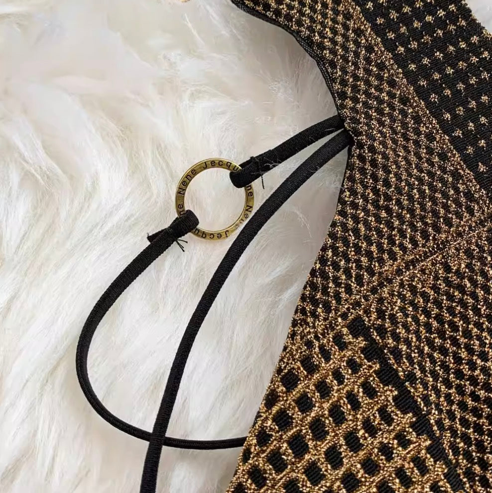 Irregular Design Hollowed Chain-connect Dress
