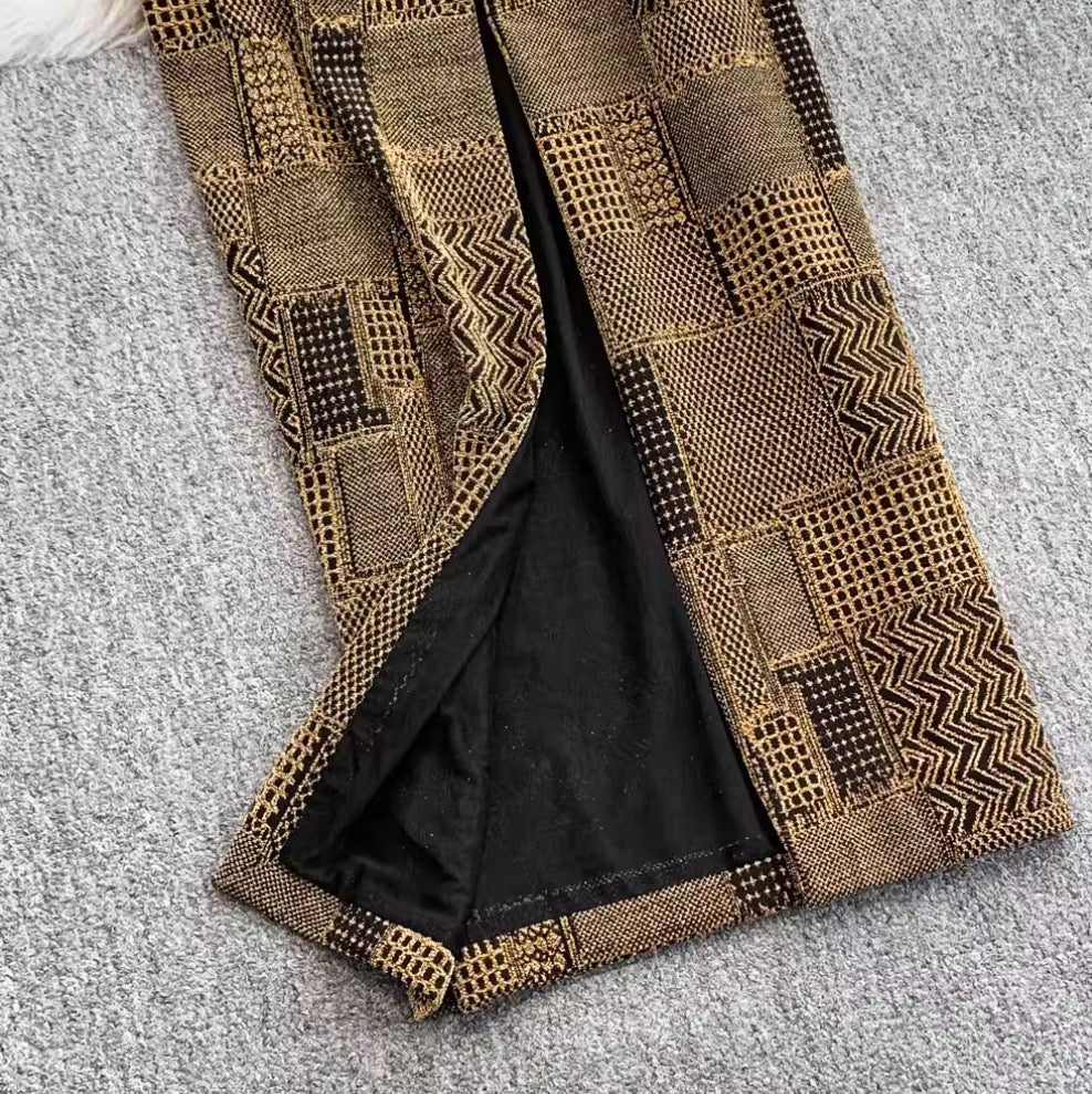 Irregular Design Hollowed Chain-connect Dress