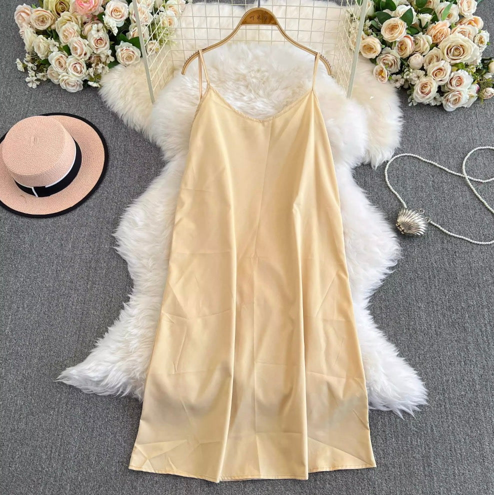 Irregular Design Outwear & Slip Dress 2Pcs