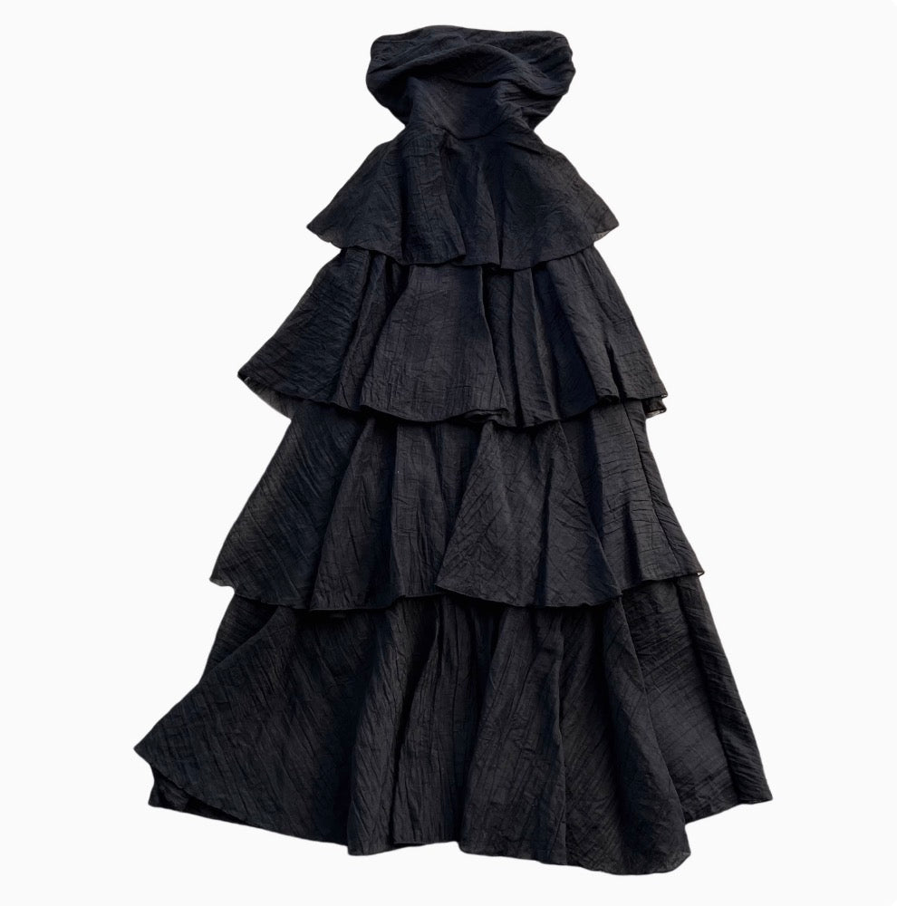 French Style Layered Ruffled Bustier Dress