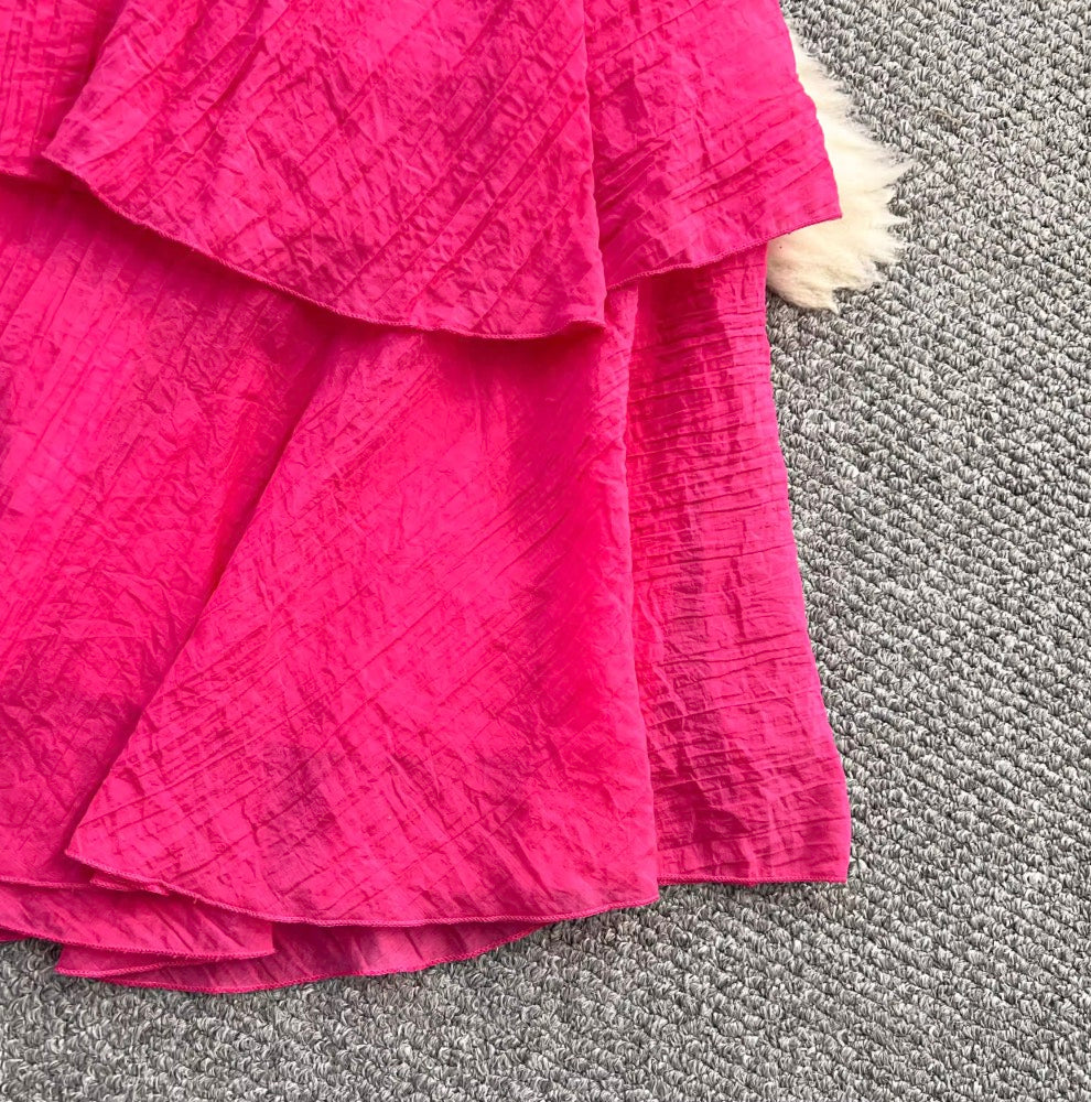 French Style Layered Ruffled Bustier Dress