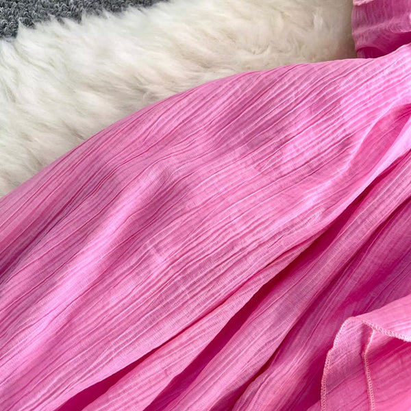 Bow-tie Irregular Ruffled Slip Dress