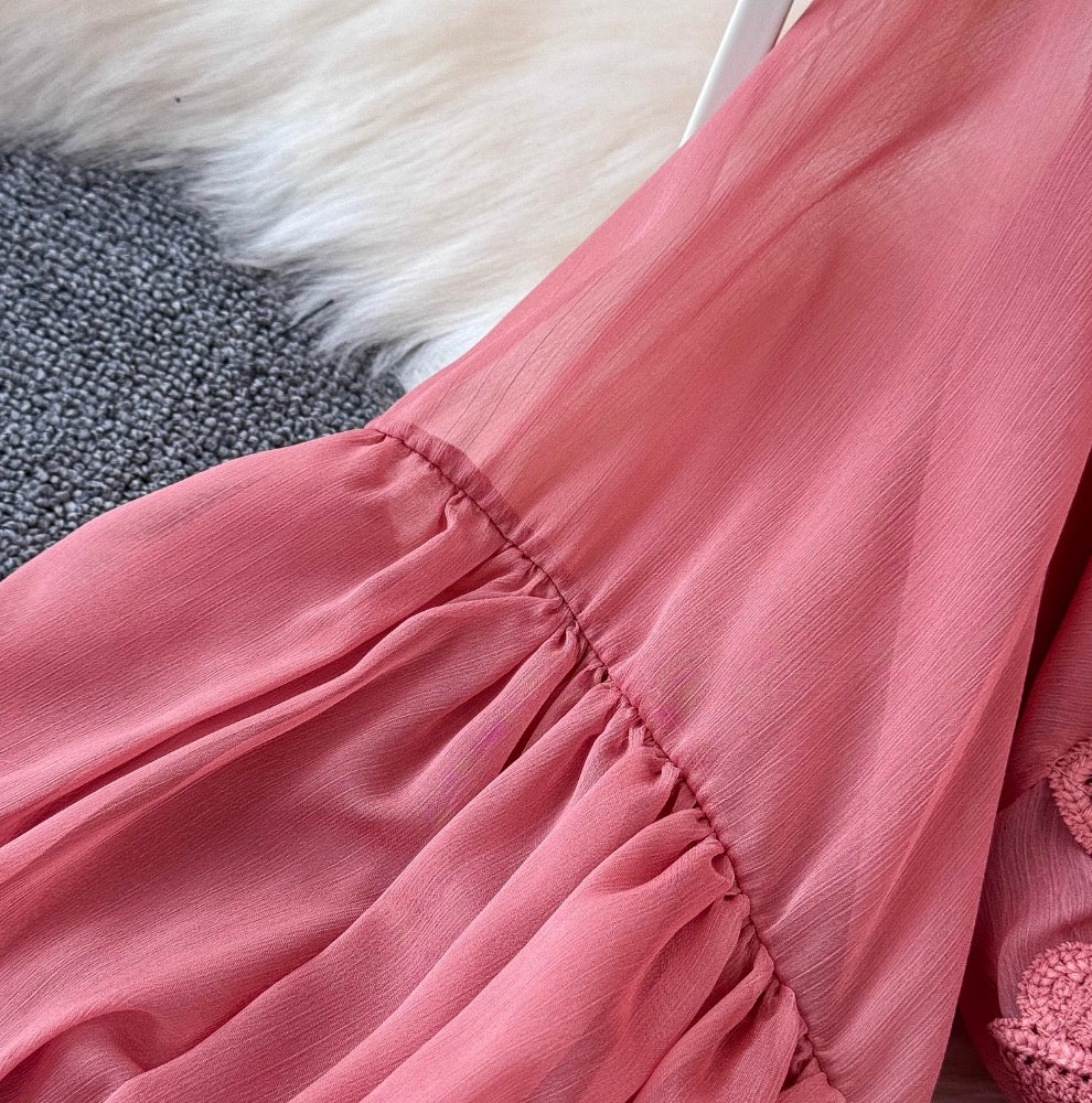 Bohemian Style Lace Chiffon Patchwork Dress