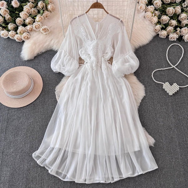 Bohemian Style Lace Chiffon Patchwork Dress