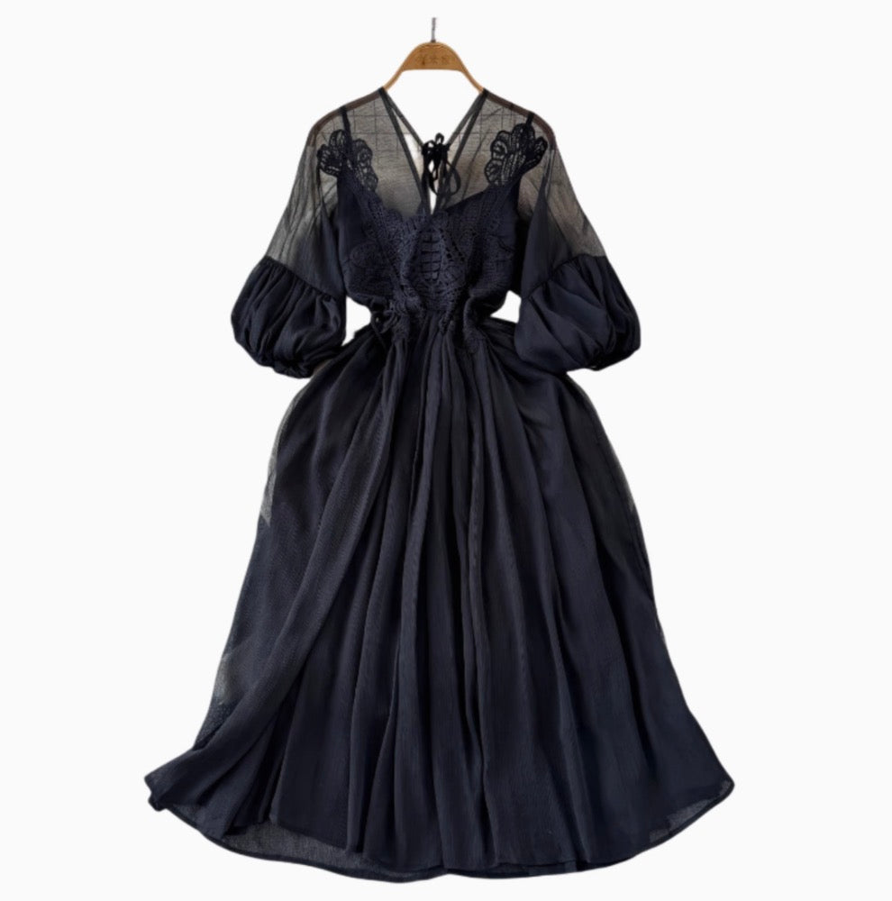 Bohemian Style Lace Chiffon Patchwork Dress