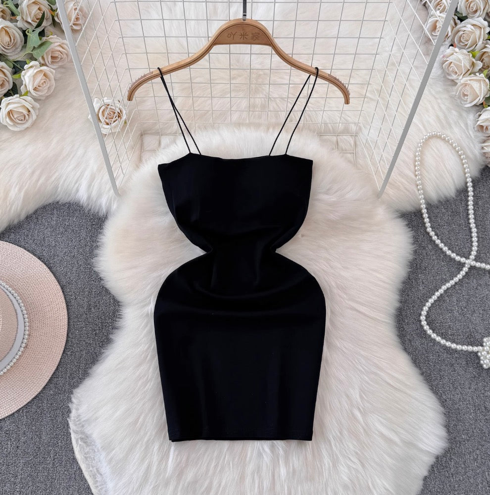 Simple Design Hip-wrapping Short Dress