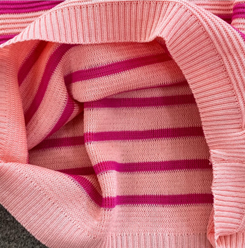 Sweetie Crew Neck Striped Dress