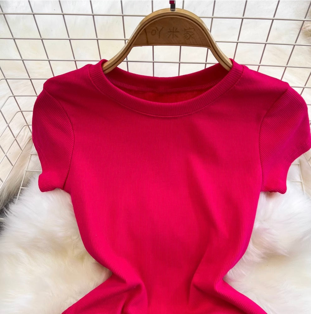 Solid Color A-line Puffy Dress