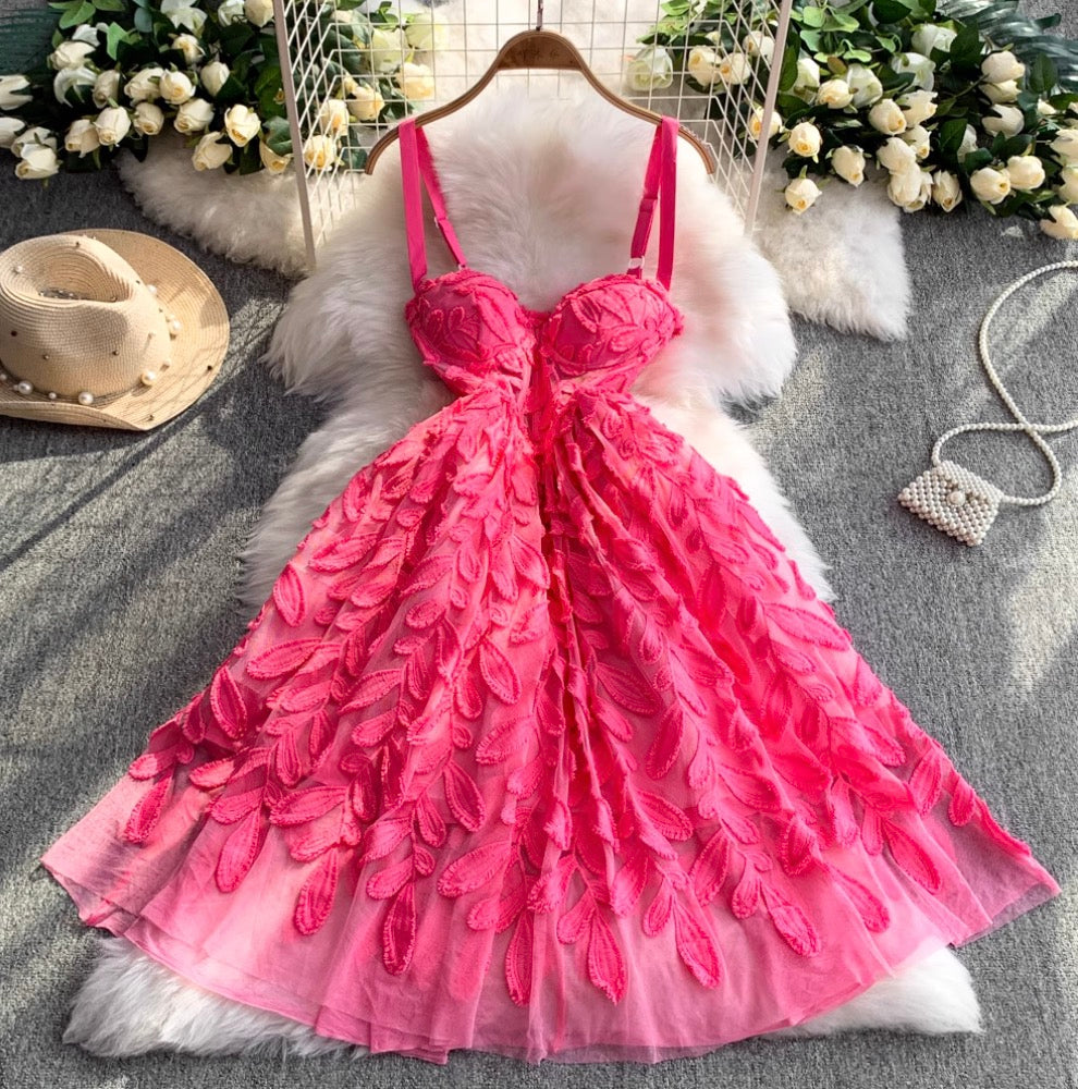 Sweetie Rose Red 3D Slip Dress