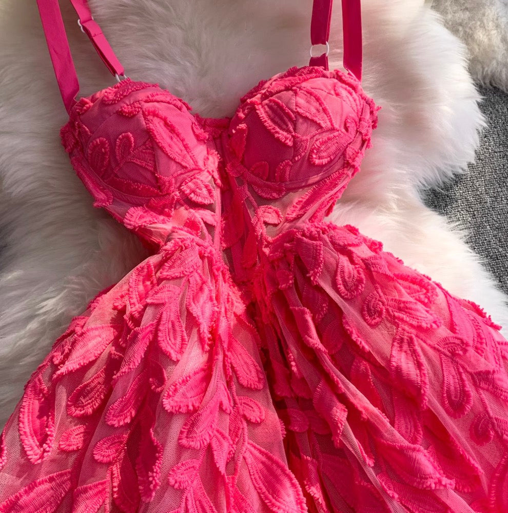Sweetie Rose Red 3D Slip Dress