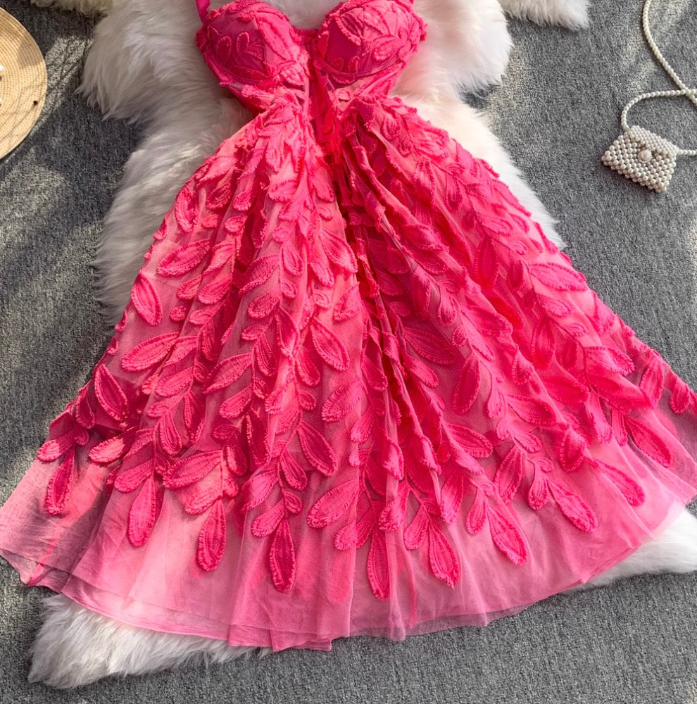 Sweetie Rose Red 3D Slip Dress