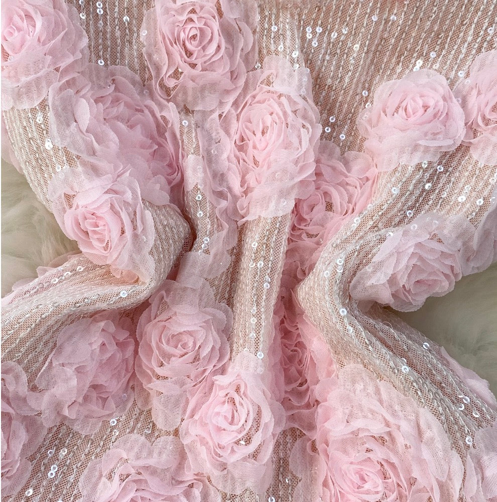 Sequined Pink Slim-fit Slip Dress