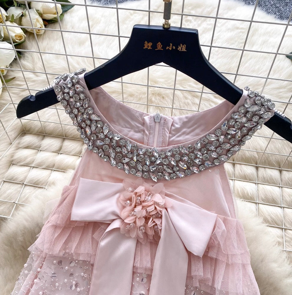 Sequined Patchwork Sleeveless Cake Dress