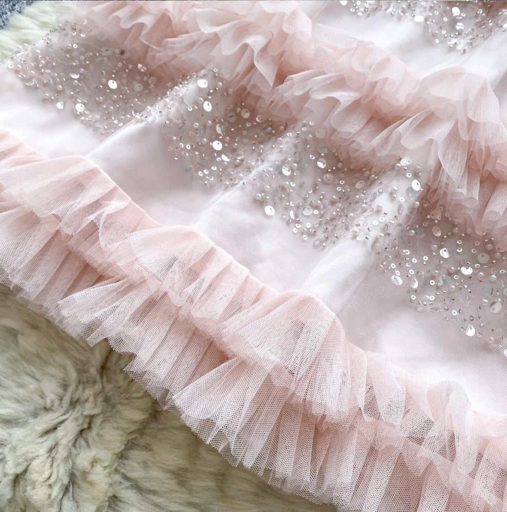 Sequined Patchwork Sleeveless Cake Dress