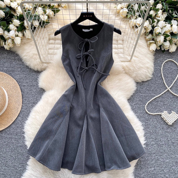 Vintage Sleeveless Multi-Bow Dress