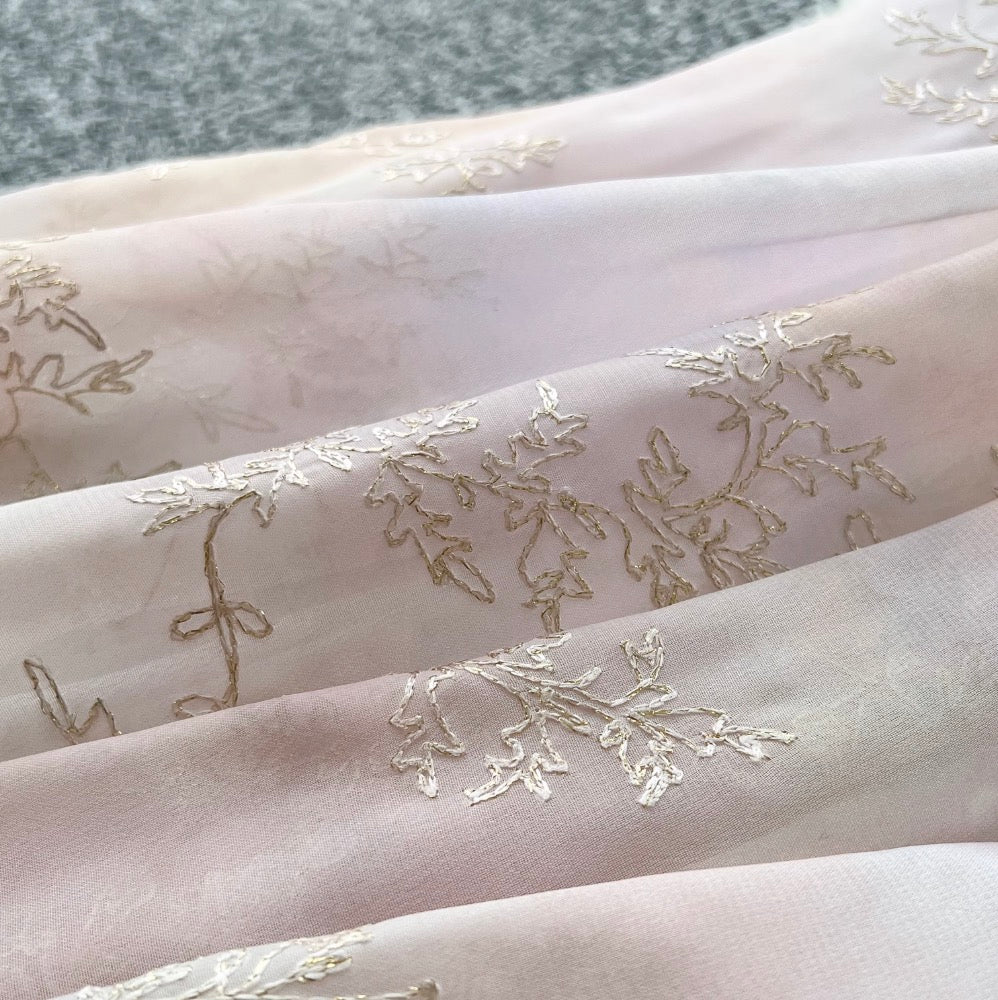 Gradient Color Embroidery Halter Dress