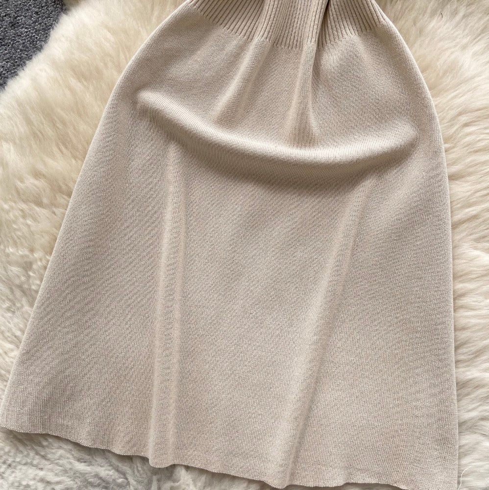 Simple Design 3d Flower Knit Dress