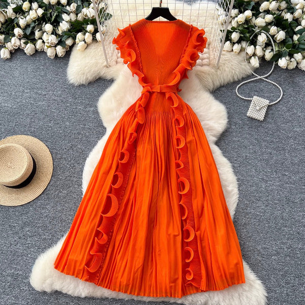 Niche Sleeveless 3D Ruffled Dress