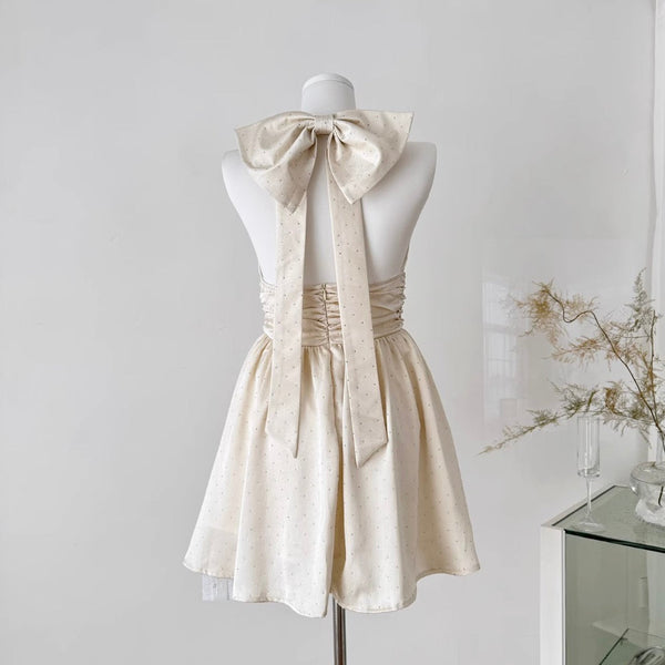 Back Bow-tie Party Halter Dress