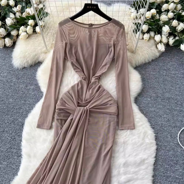 Niche Knotted Slim-fit Dress