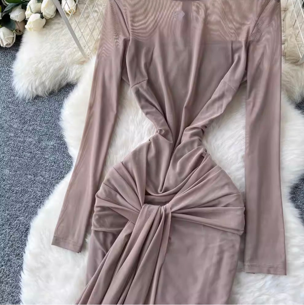 Niche Knotted Slim-fit Dress