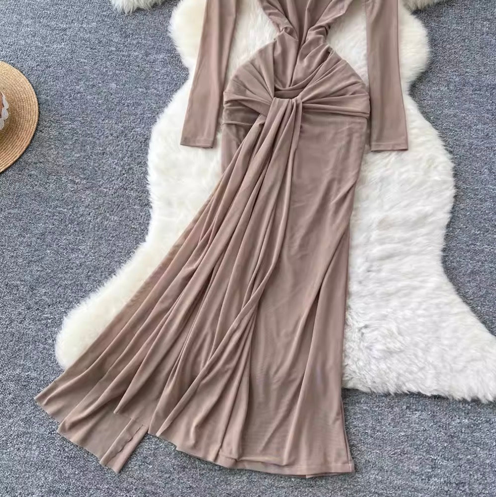 Niche Knotted Slim-fit Dress