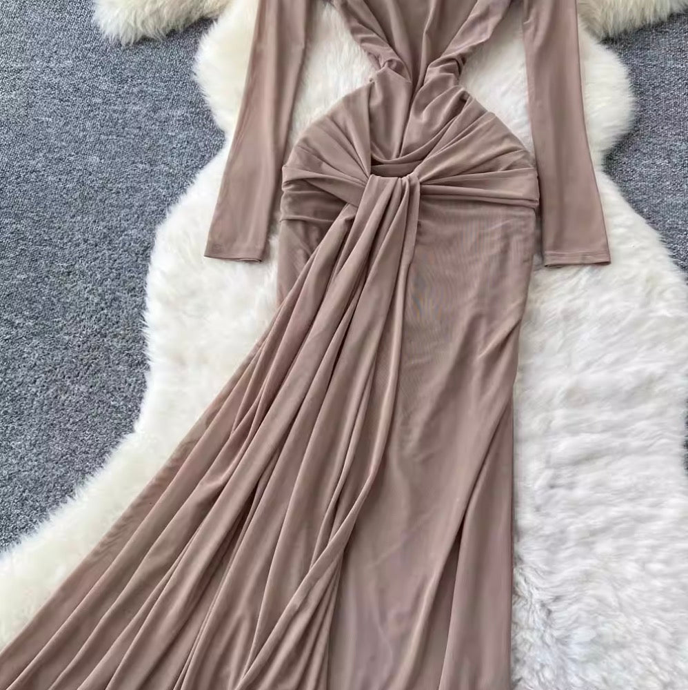 Niche Knotted Slim-fit Dress