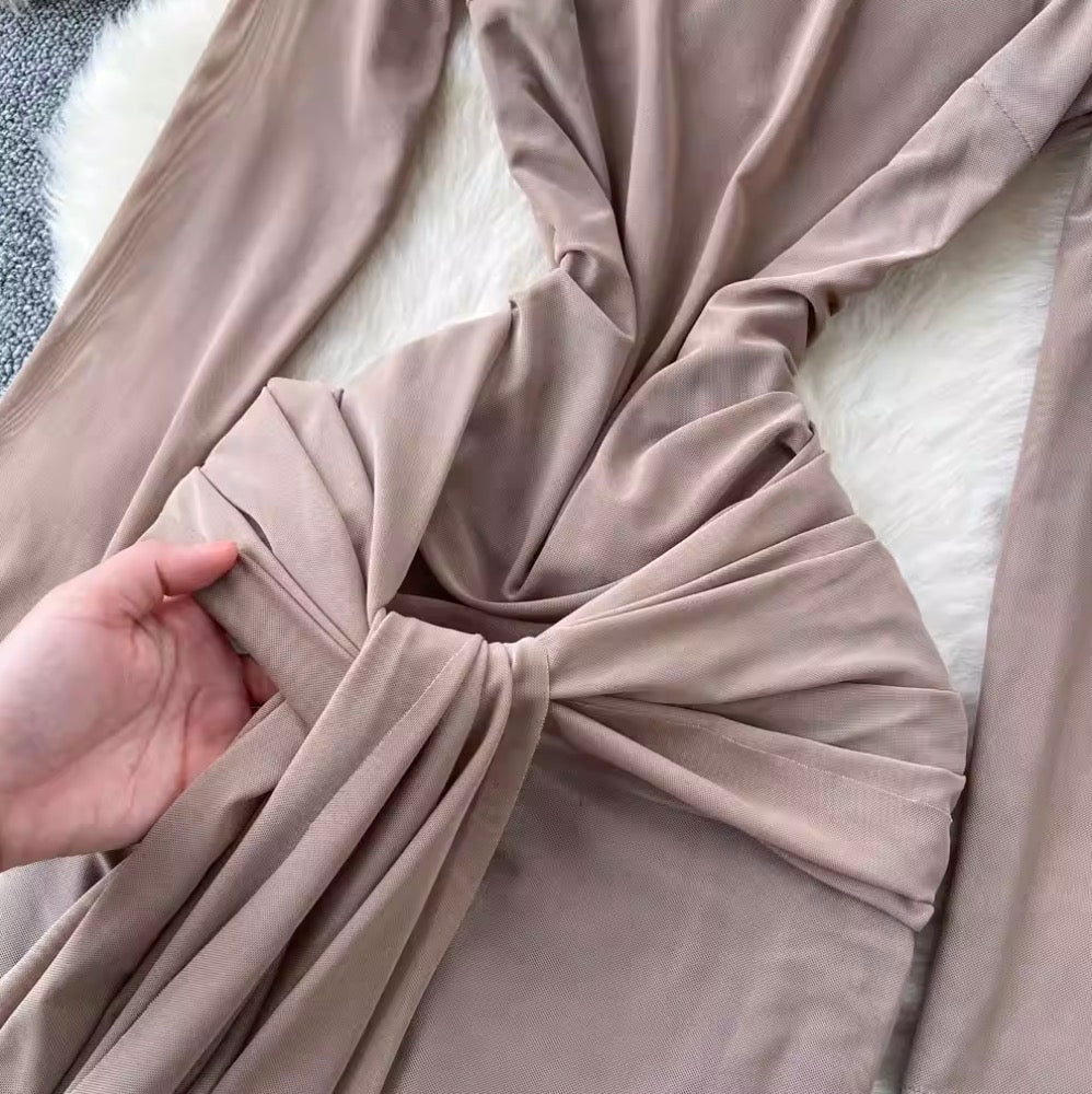 Niche Knotted Slim-fit Dress