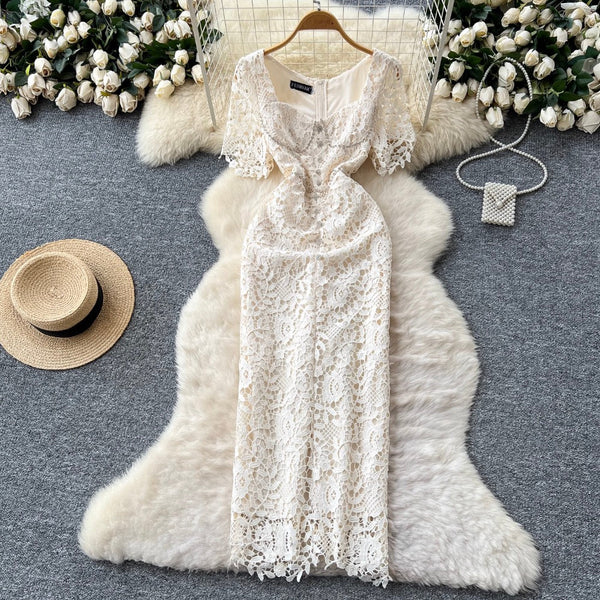 High-end Rhinestone Studded Embroidery Dress