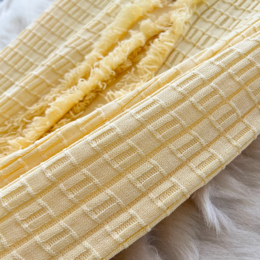 Vintage Furry Yellow Cardigan Dress