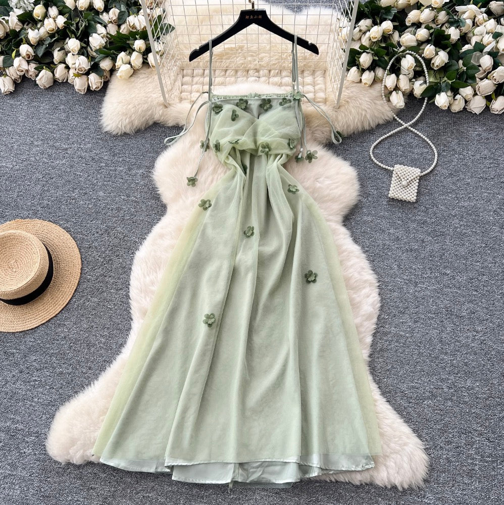 Fairy Green Mesh Slip Dress