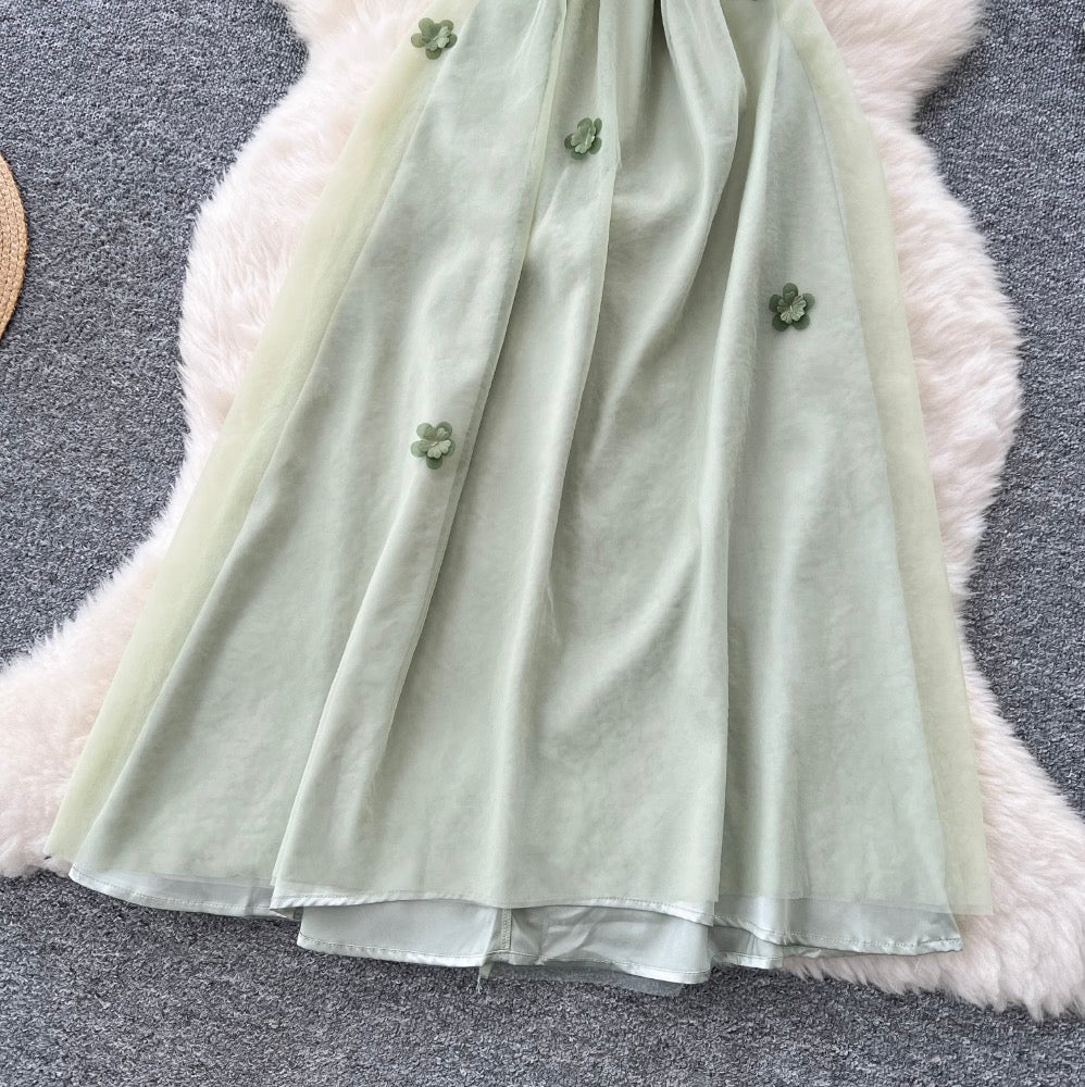 Fairy Green Mesh Slip Dress