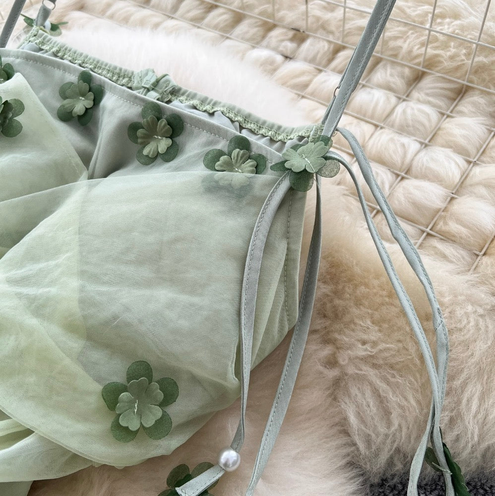 Fairy Green Mesh Slip Dress
