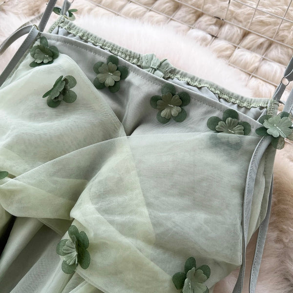 Fairy Green Mesh Slip Dress