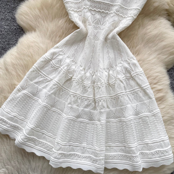 Vintage U-neck Knitted Slip Dress