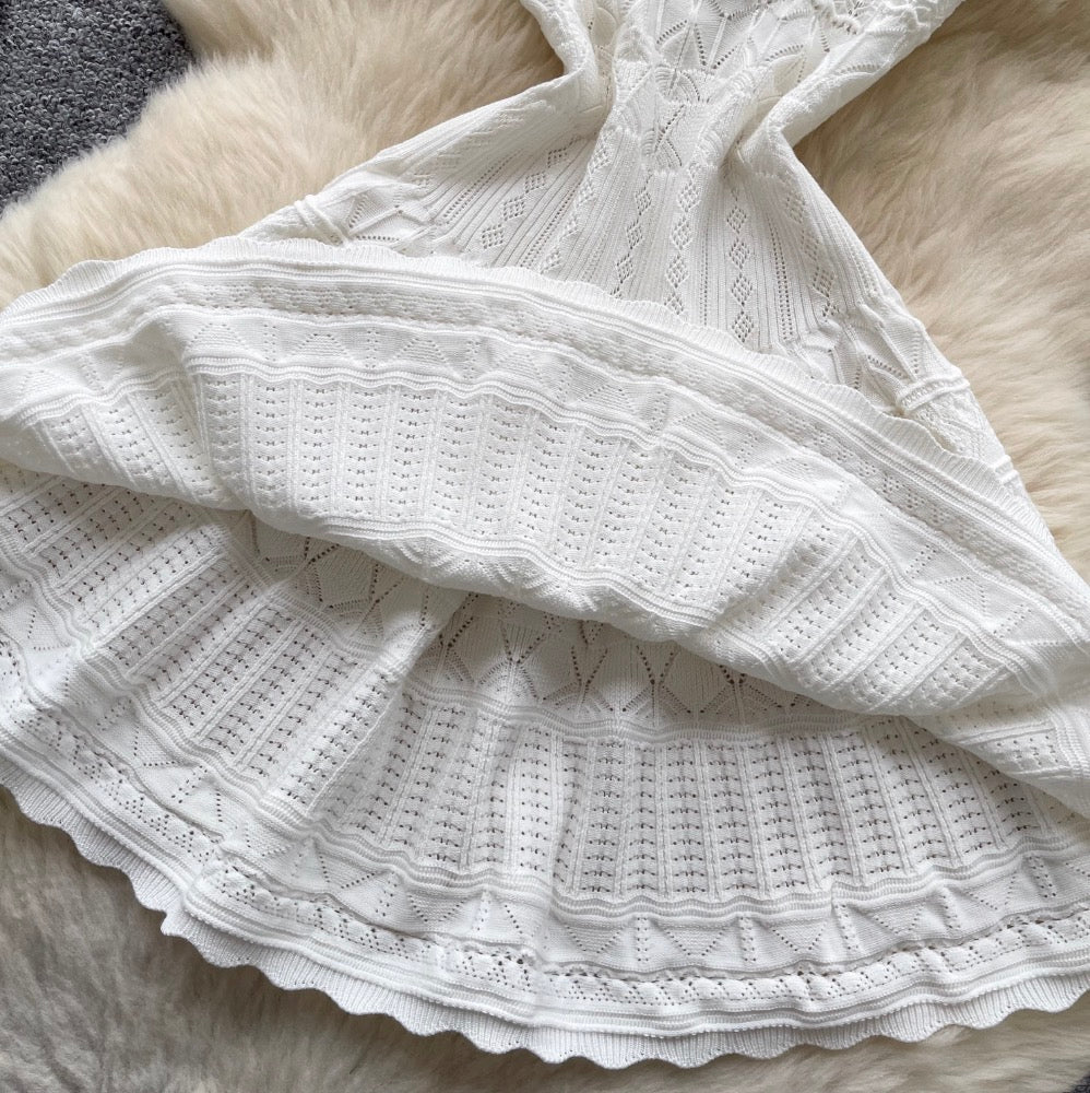 Vintage U-neck Knitted Slip Dress
